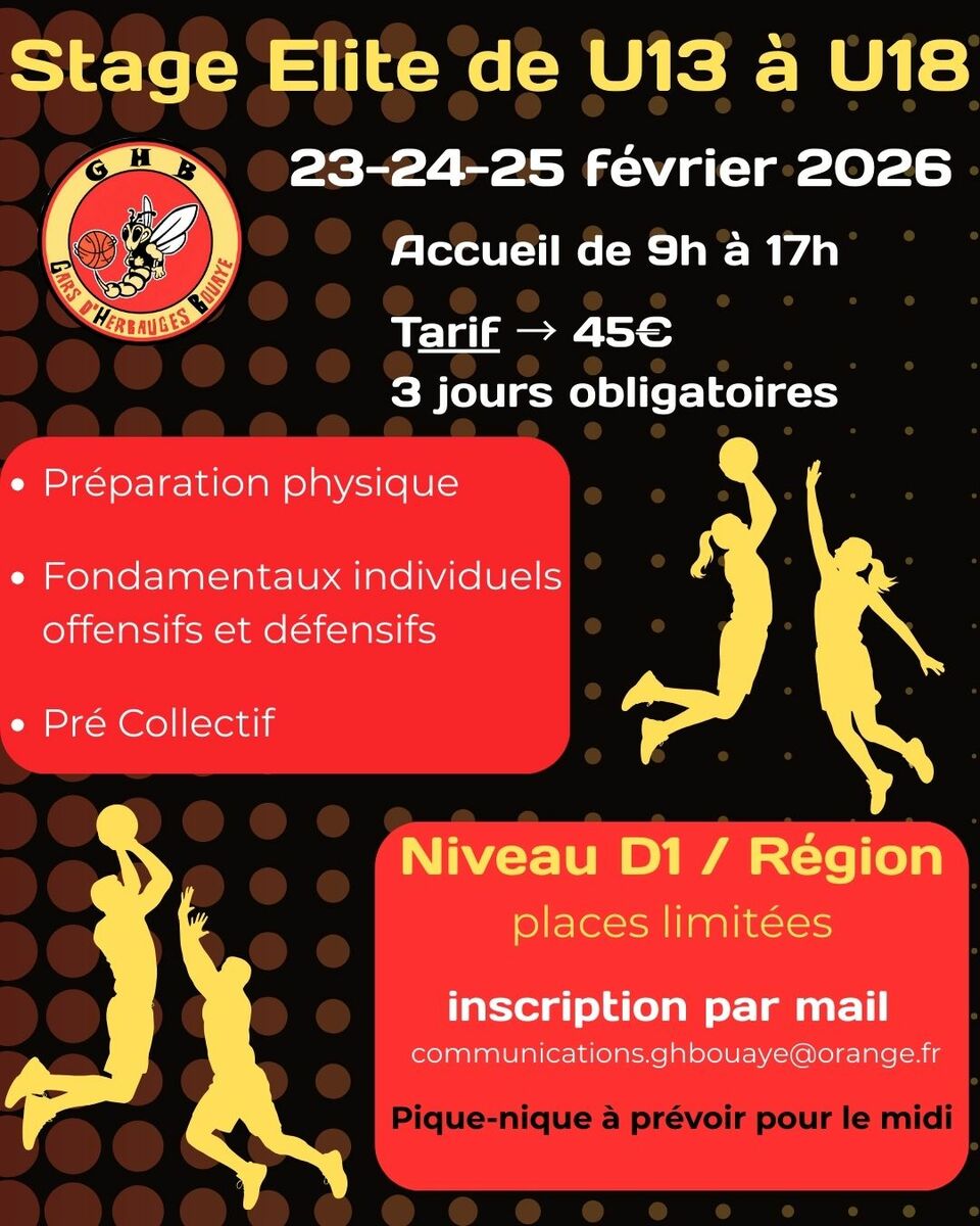 🏀 Stage Élite – Vacances de février