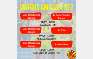 Matchs amicaux NF2 