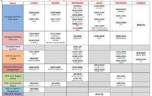 Planning entraînements 2024-2025