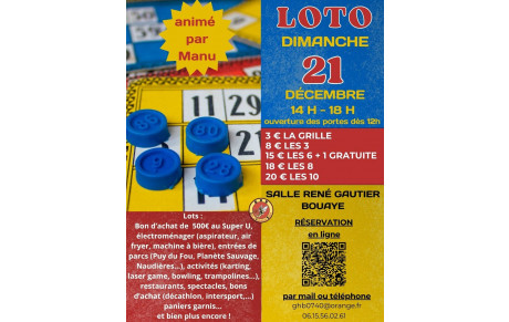🎉 Loto du GHBouaye – Dimanche 21 décembre 2025