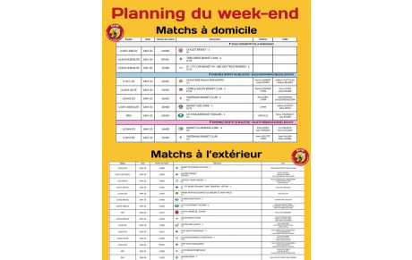 Planning du weekend